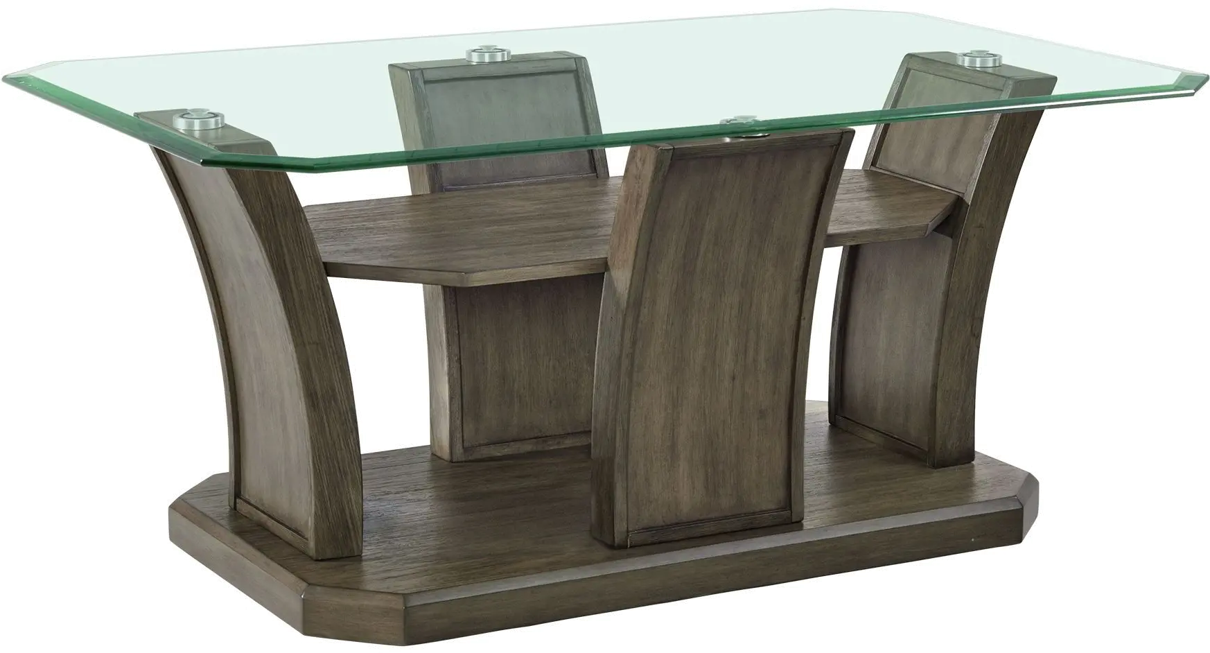 Dapper Gray Coffee Table with Glass Top-1