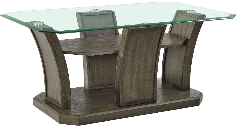 Dapper Gray Coffee Table with Glass Top