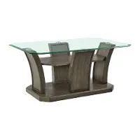 Dapper Gray Coffee Table with Glass Top