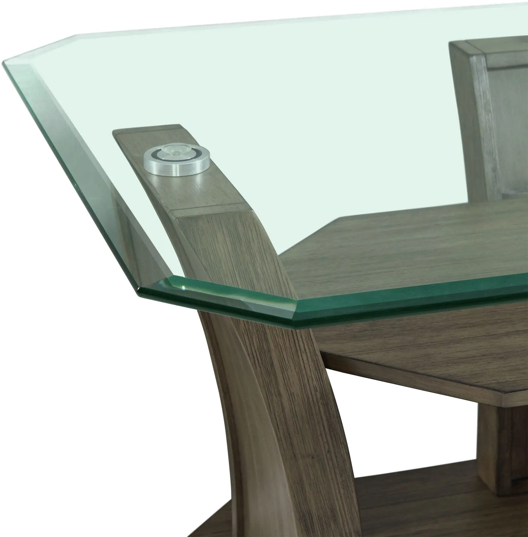 Dapper Gray Coffee Table with Glass Top-8
