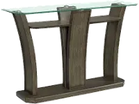 Dapper Gray Pedestal Console Table with Glass Top