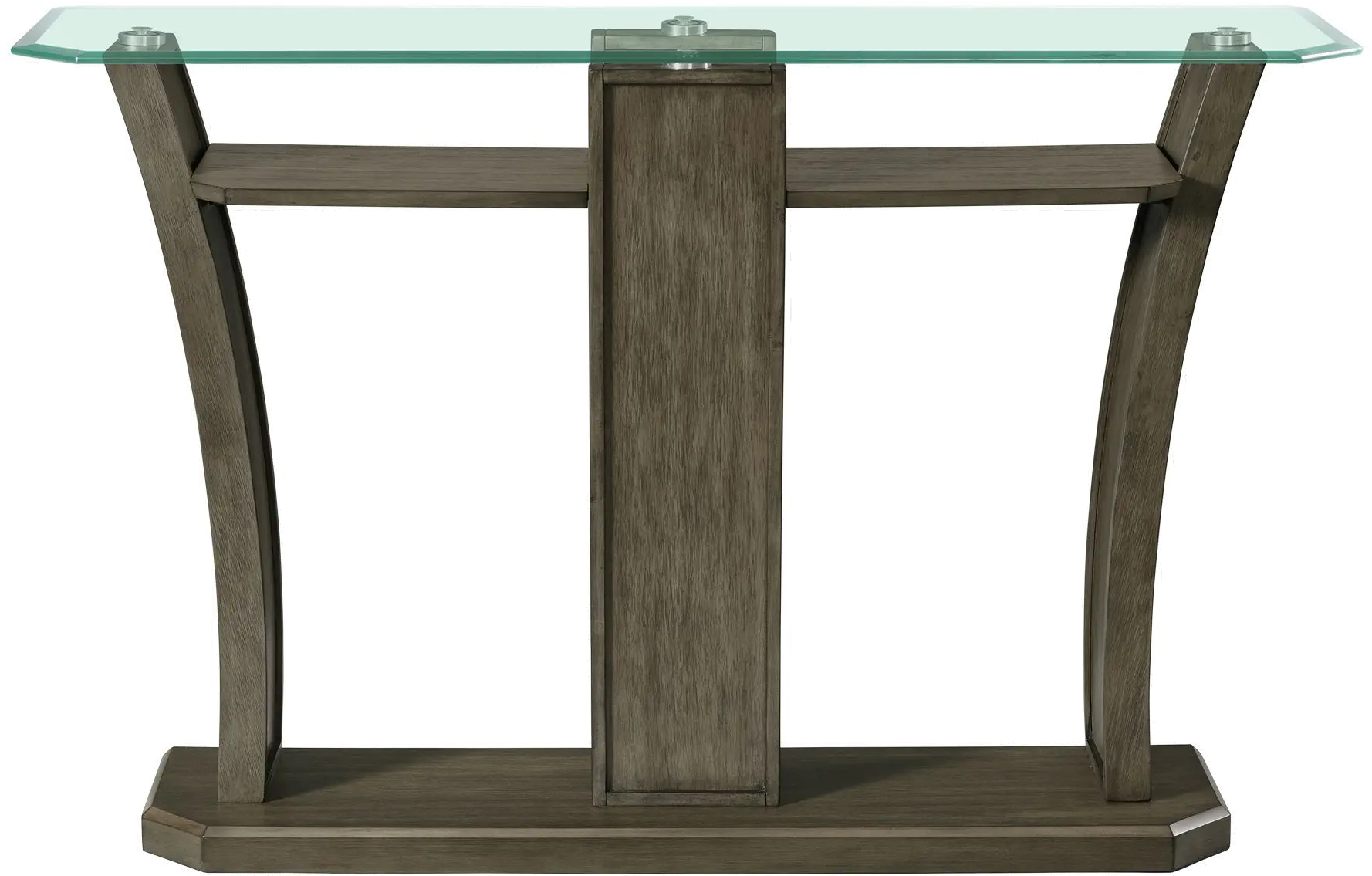 Dapper Gray Pedestal Console Table with Glass Top-3