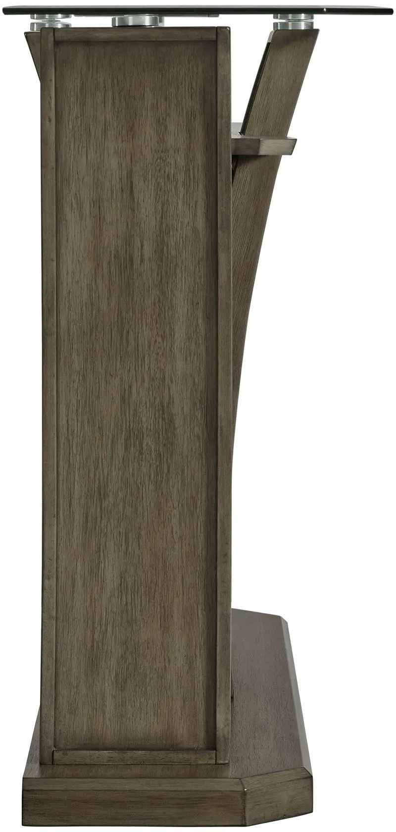 Dapper Gray Pedestal Console Table with Glass Top-6
