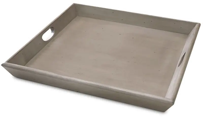 Westwood Taupe Tabletop Wood Tray with Cut Out Handles