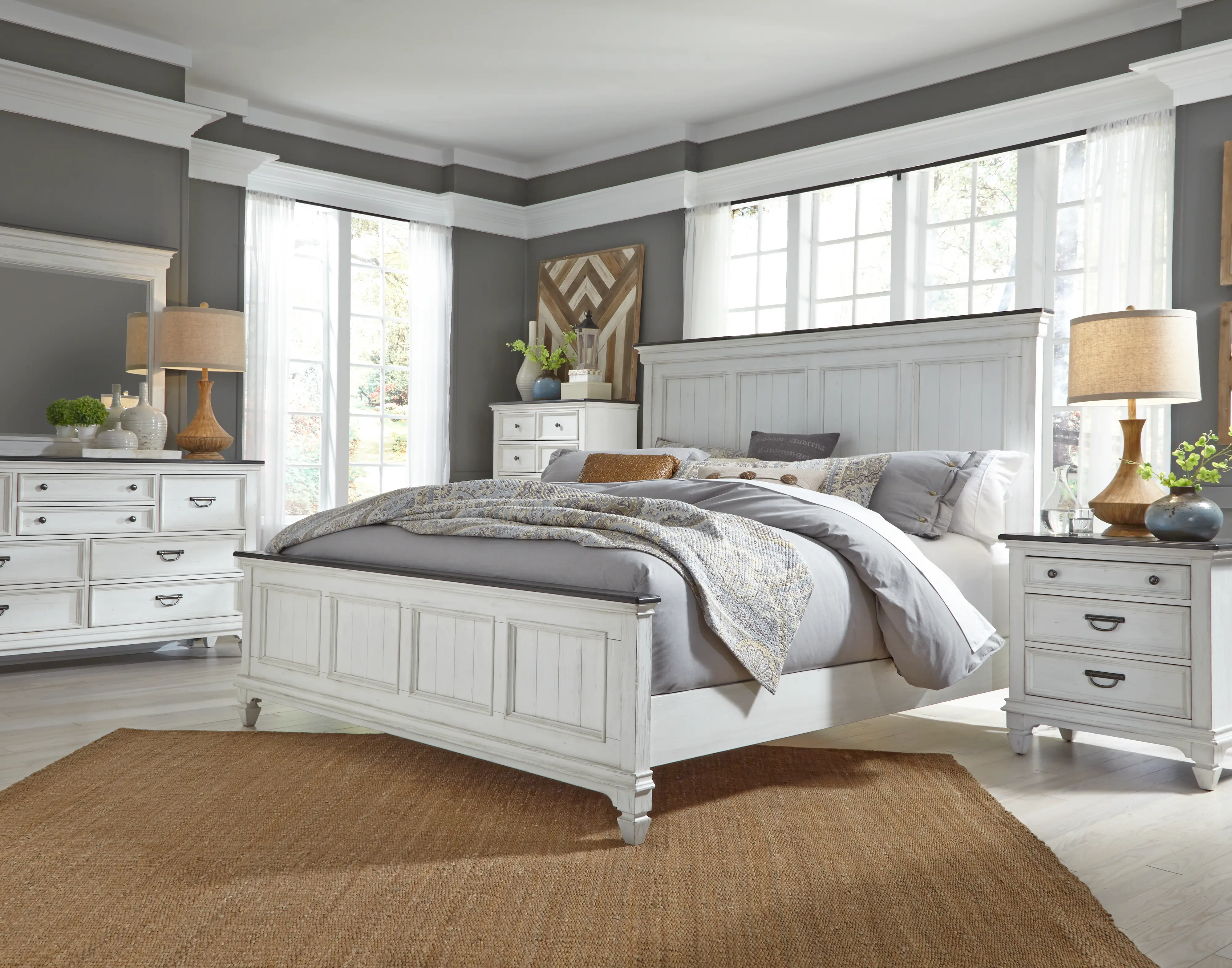 4PC:417-BEDROOM5/0 Allyson Park White 4 Piece Queen Bedroom Set-1