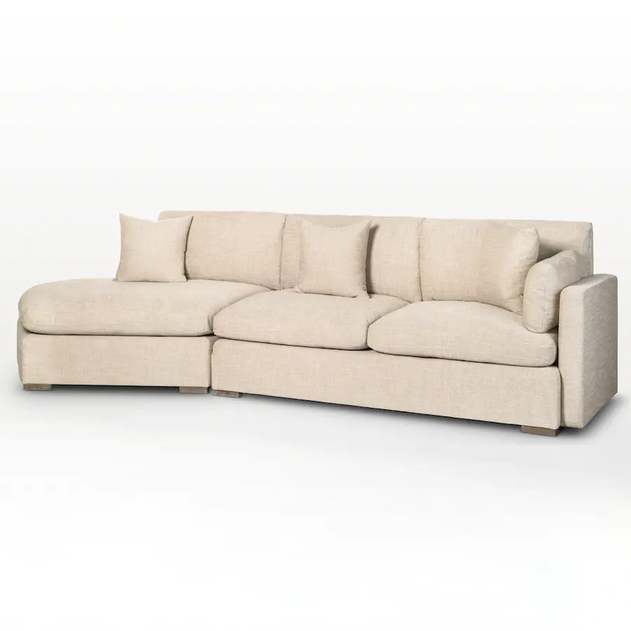 Kayden Flax Beige Sofa-Chaise-1