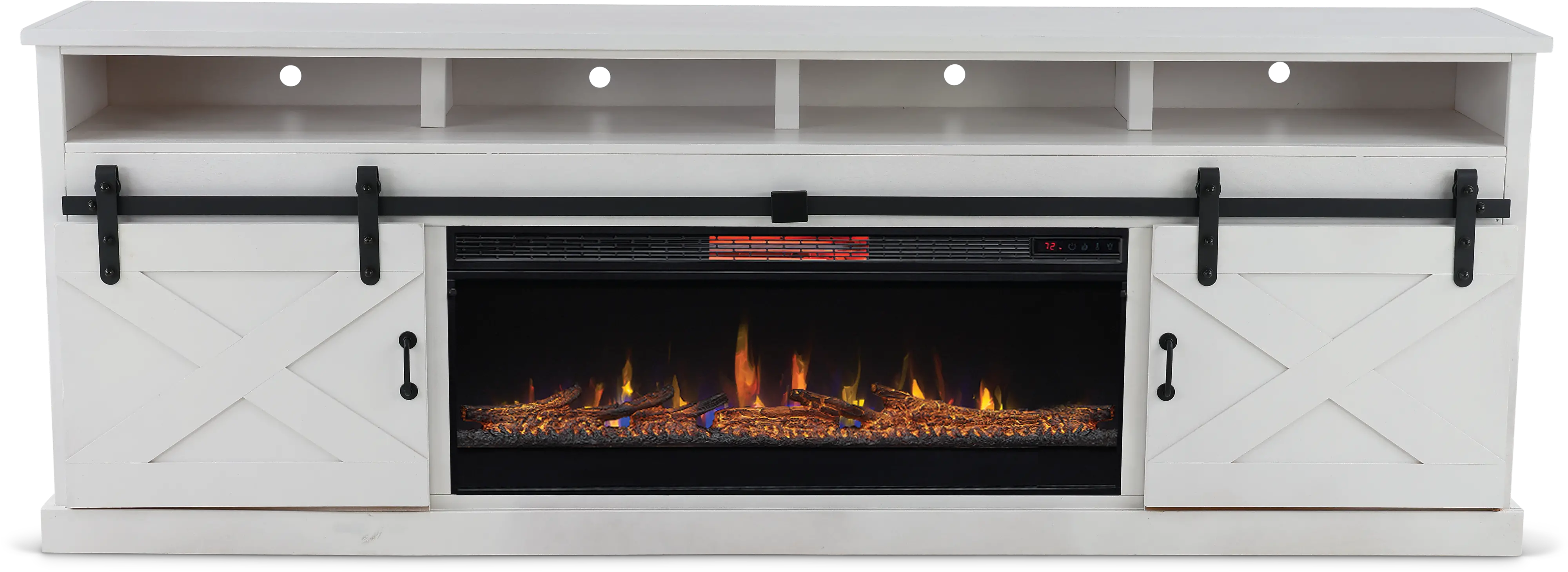 Farmhouse White 94  Fireplace TV Stand-1