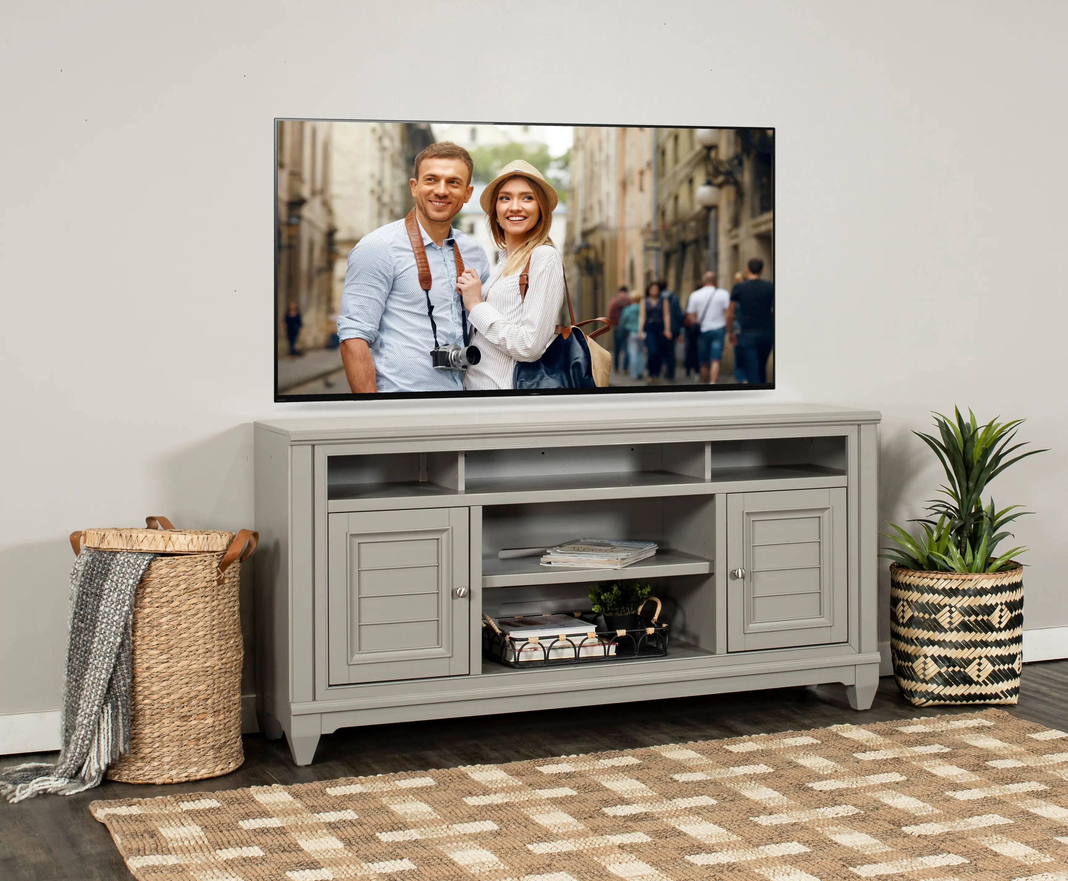 Belmar Twilight Gray 66  TV Stand-2