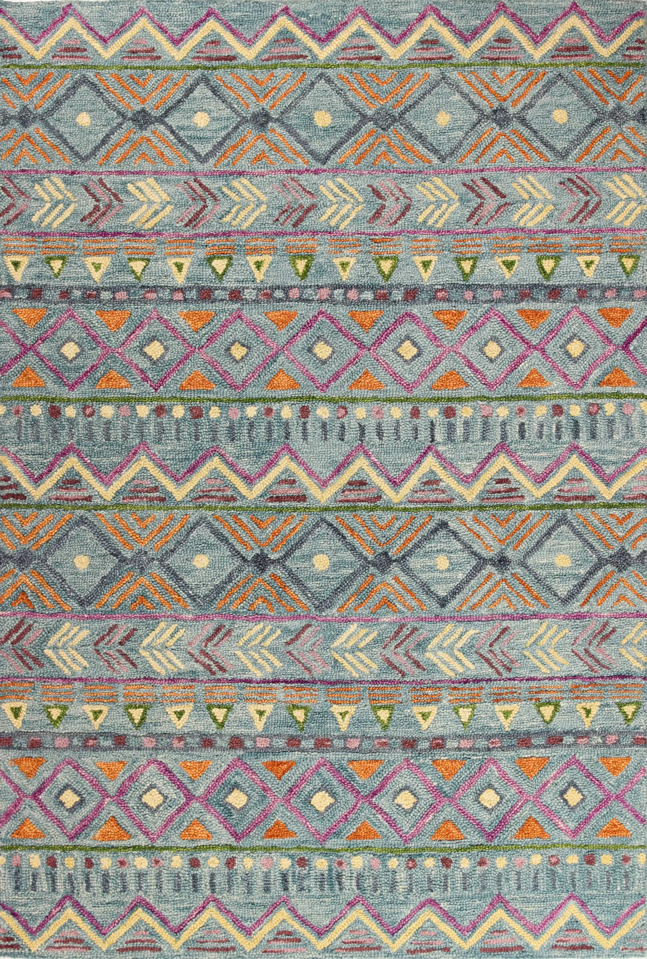 R131-TE-4X6-AL117 Valencia 4 x 6 Abstract Teal Area Rug-8