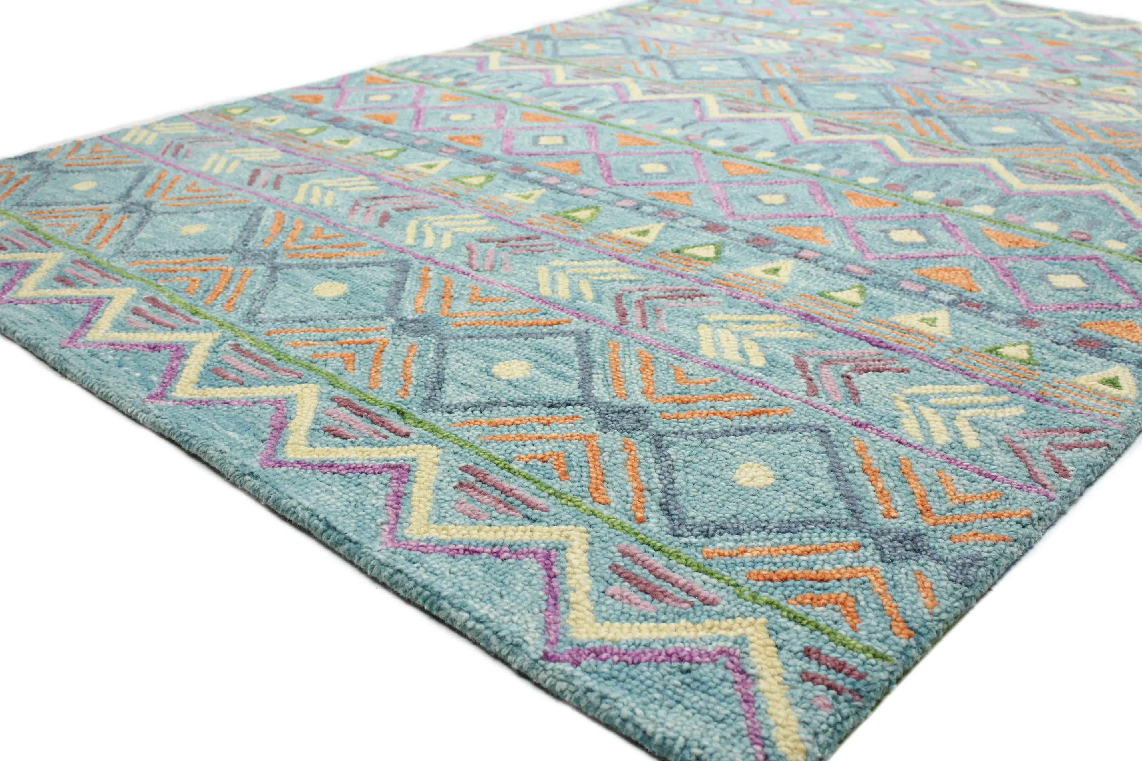 R131-TE-9X12-AL117 Valencia 9 x 12 Naim Abstract Teal Area Rug-3