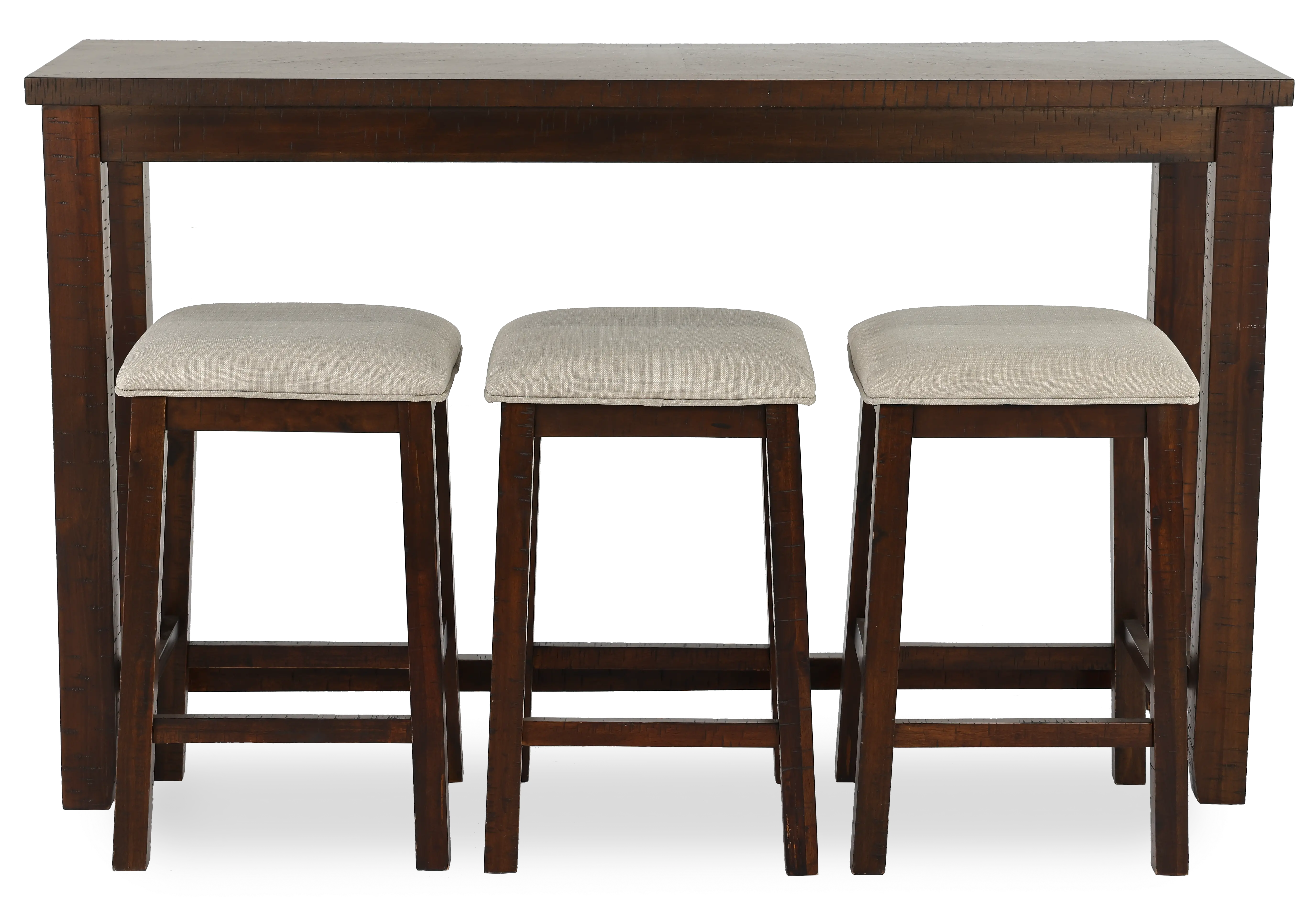 Jax Dark Brown Console Table with 3 Stools-2