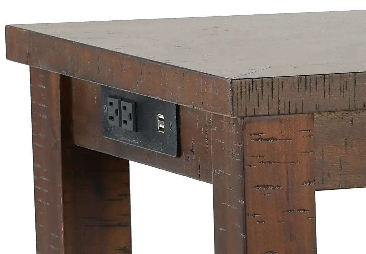 Jax Dark Brown Console Table with 3 Stools-6