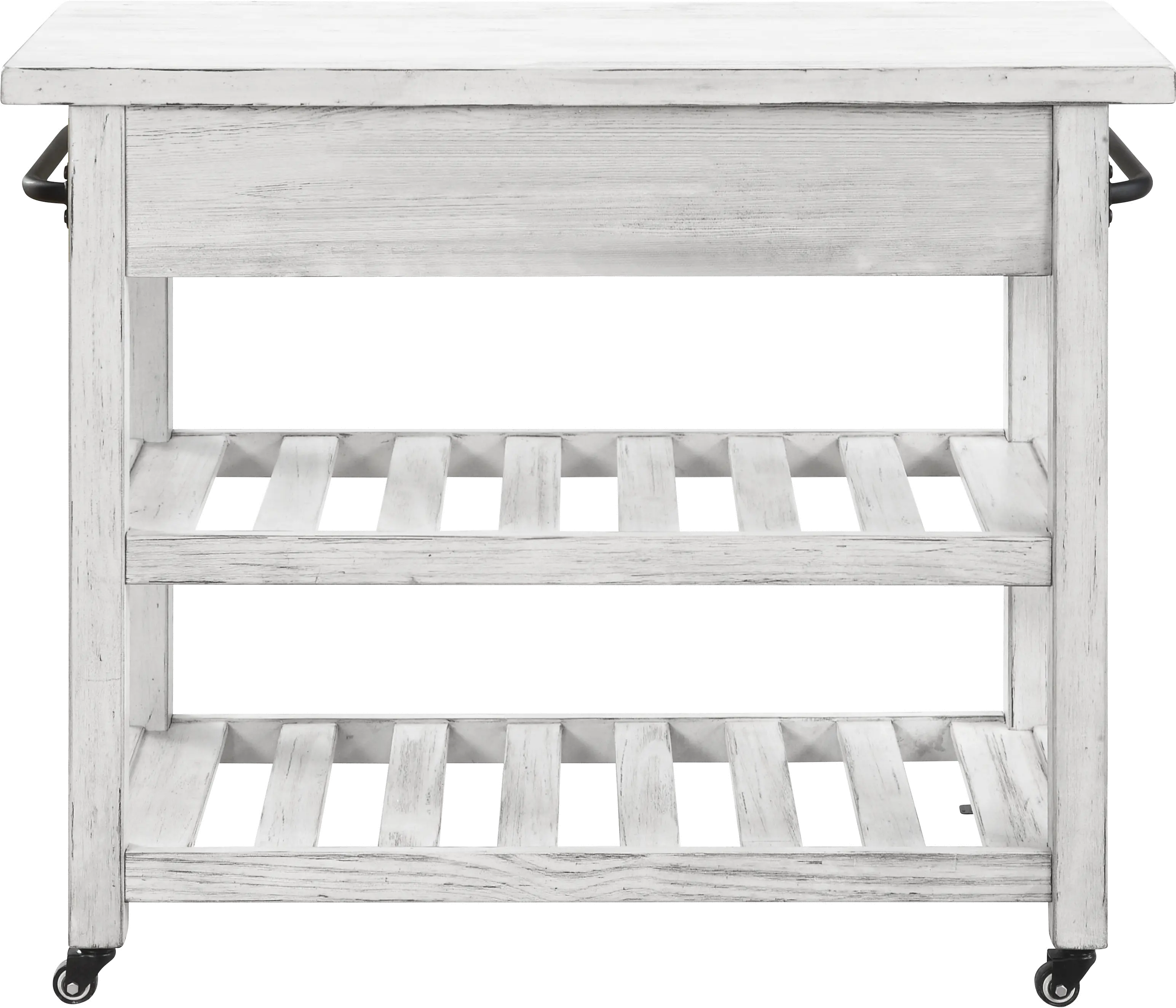 30434 Orchard Park Traditional White 2-Drawer Kitchen Cart-5