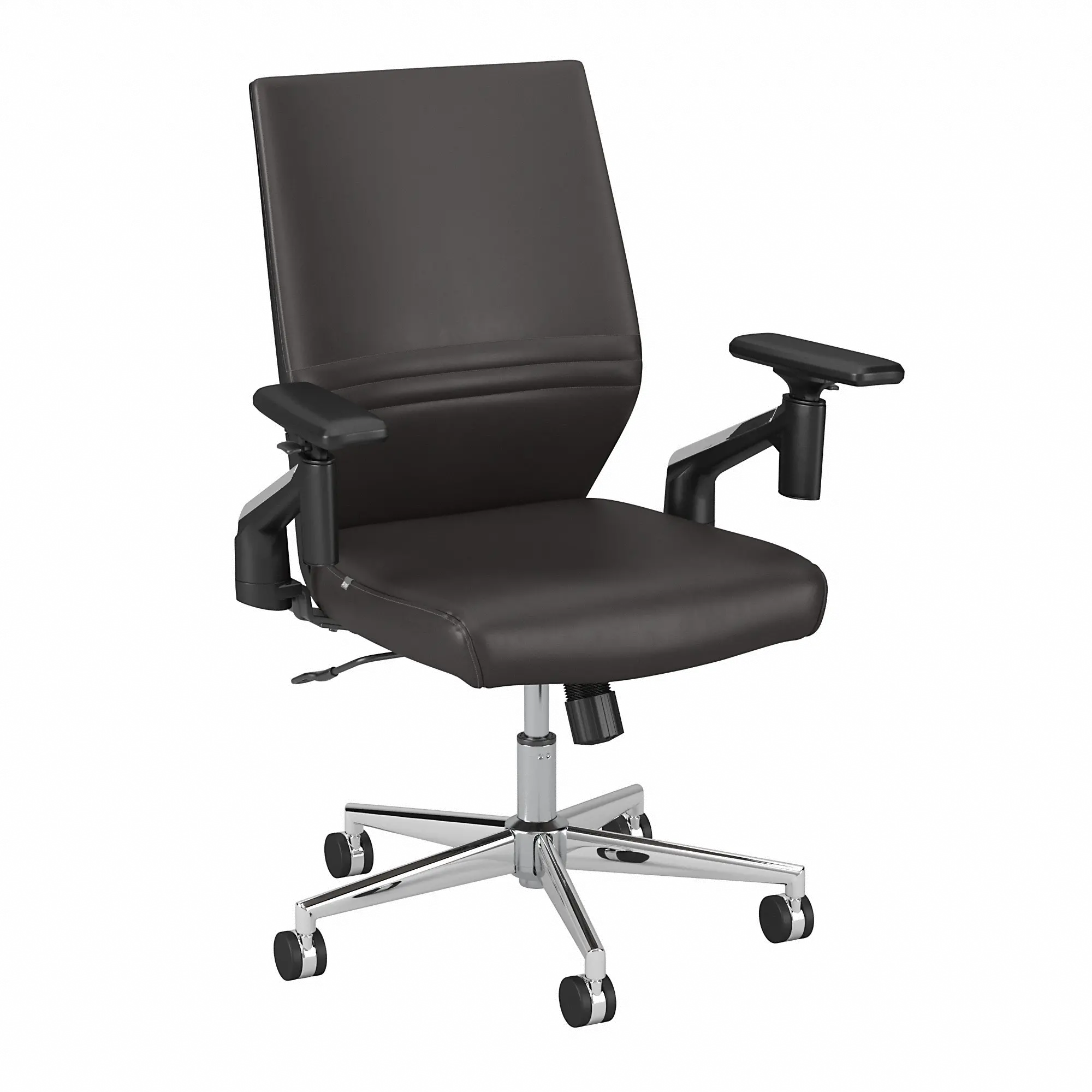 CH2701DBL-03 Laguna Brown Leather Mid Back Task Chair - Bush Furniture-2