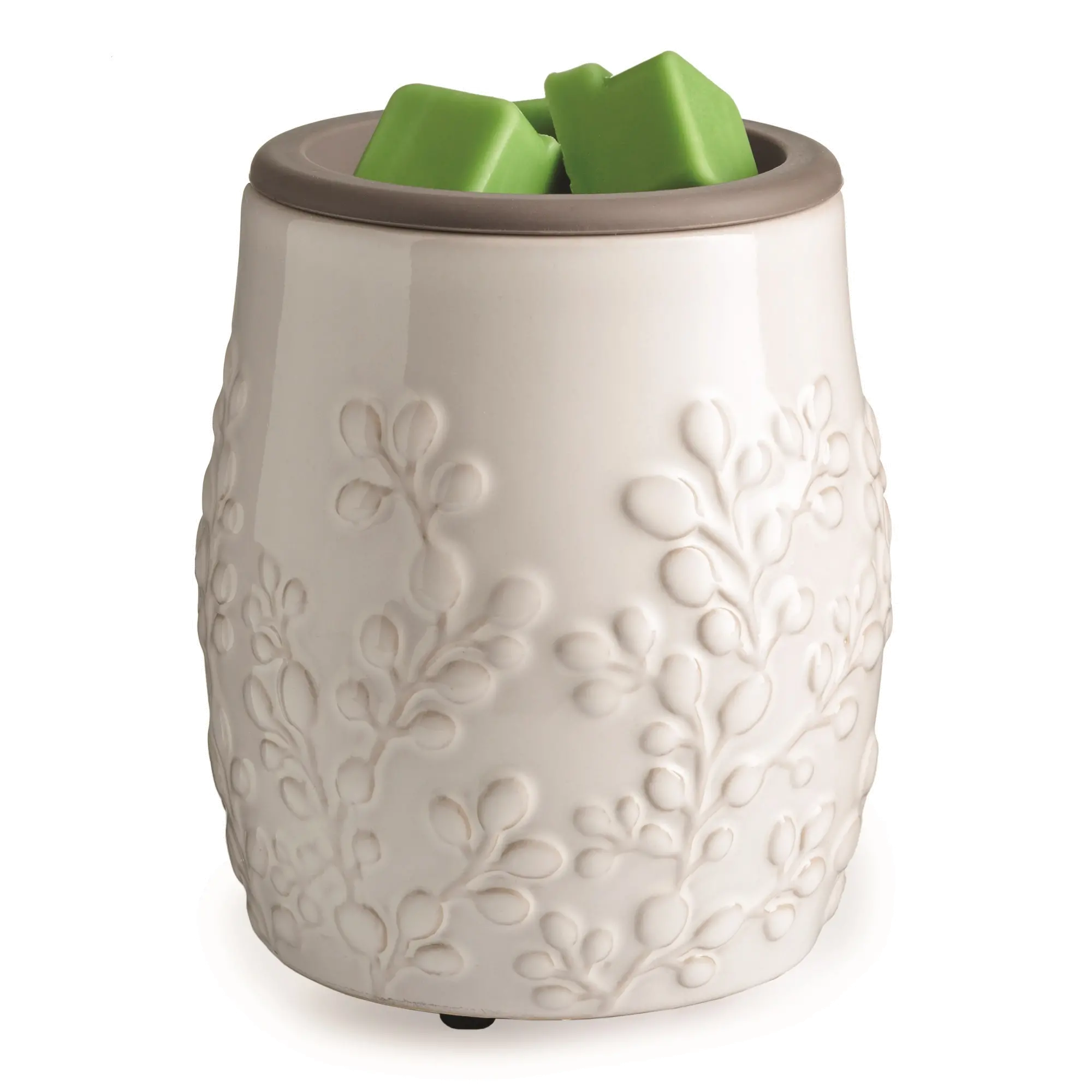 Willow White Reactive Glaze Flip Dish Wax Fragrance Warmer-1