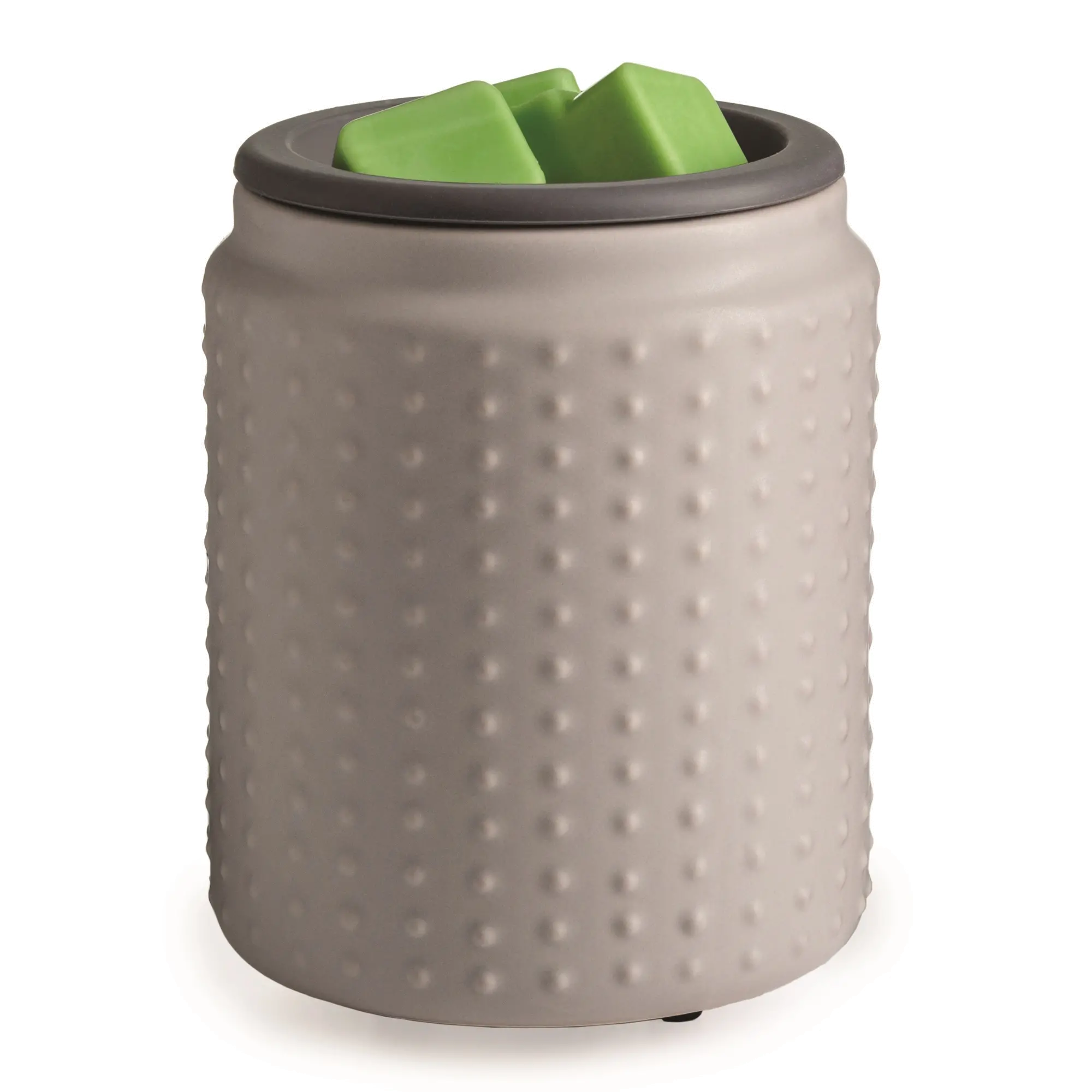 Hobnail Soft Gray Matte Flip Dish Wax Fragrance Warmer-1