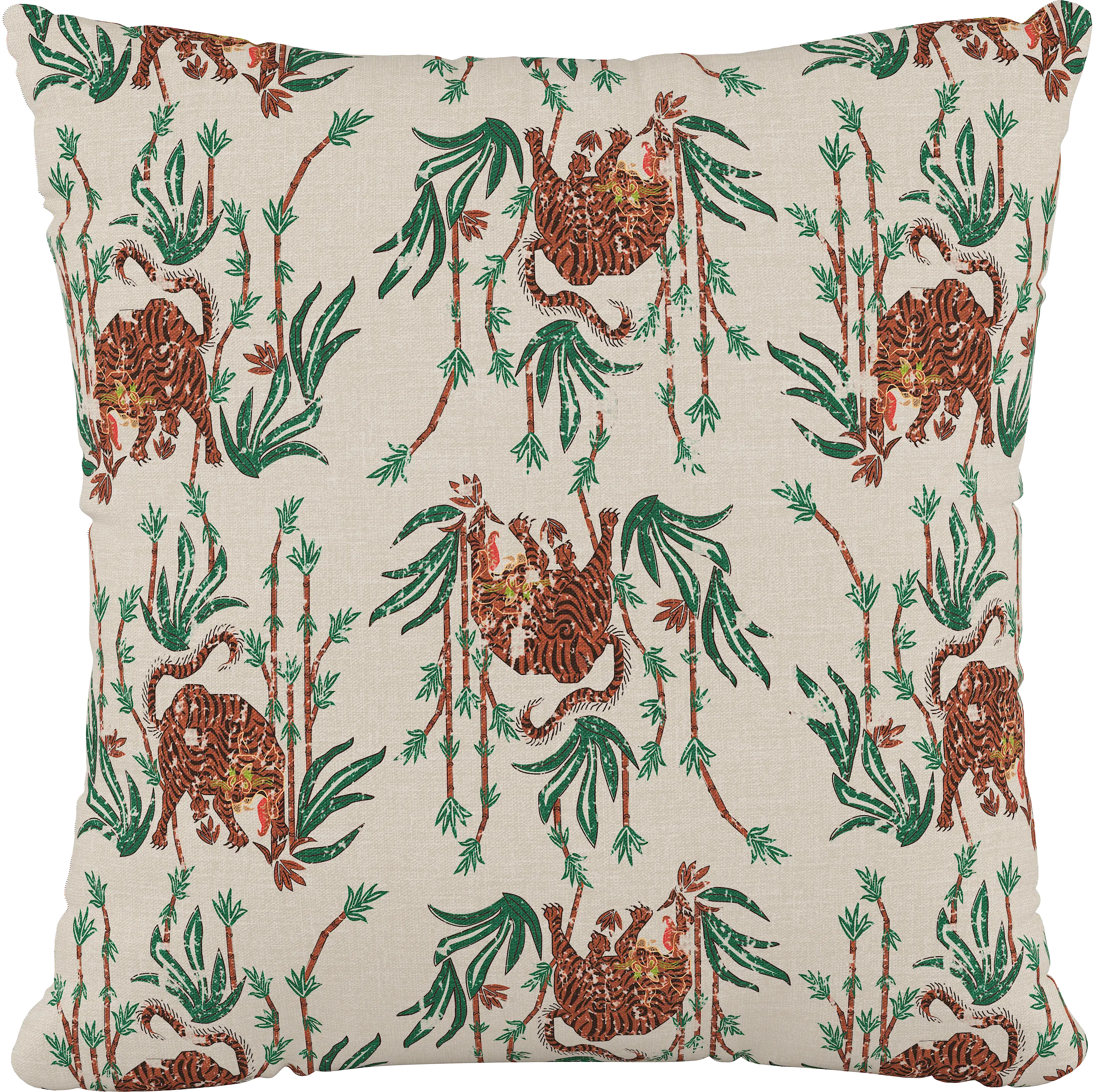 PL18PTGRBMBCRMOGA 18  Tiger Bamboo Cream Pillow - Skyline Furniture-1