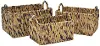 Antoinette 15 Inch Medium Brown and Black Water Hyacinth Basket