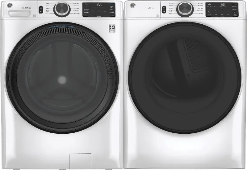 GE Front Load Electric Washer and Dryer Set - GFD55 White