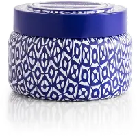 8.5 oz Blue Jean Signature Printed Blue Travel Tin Candle