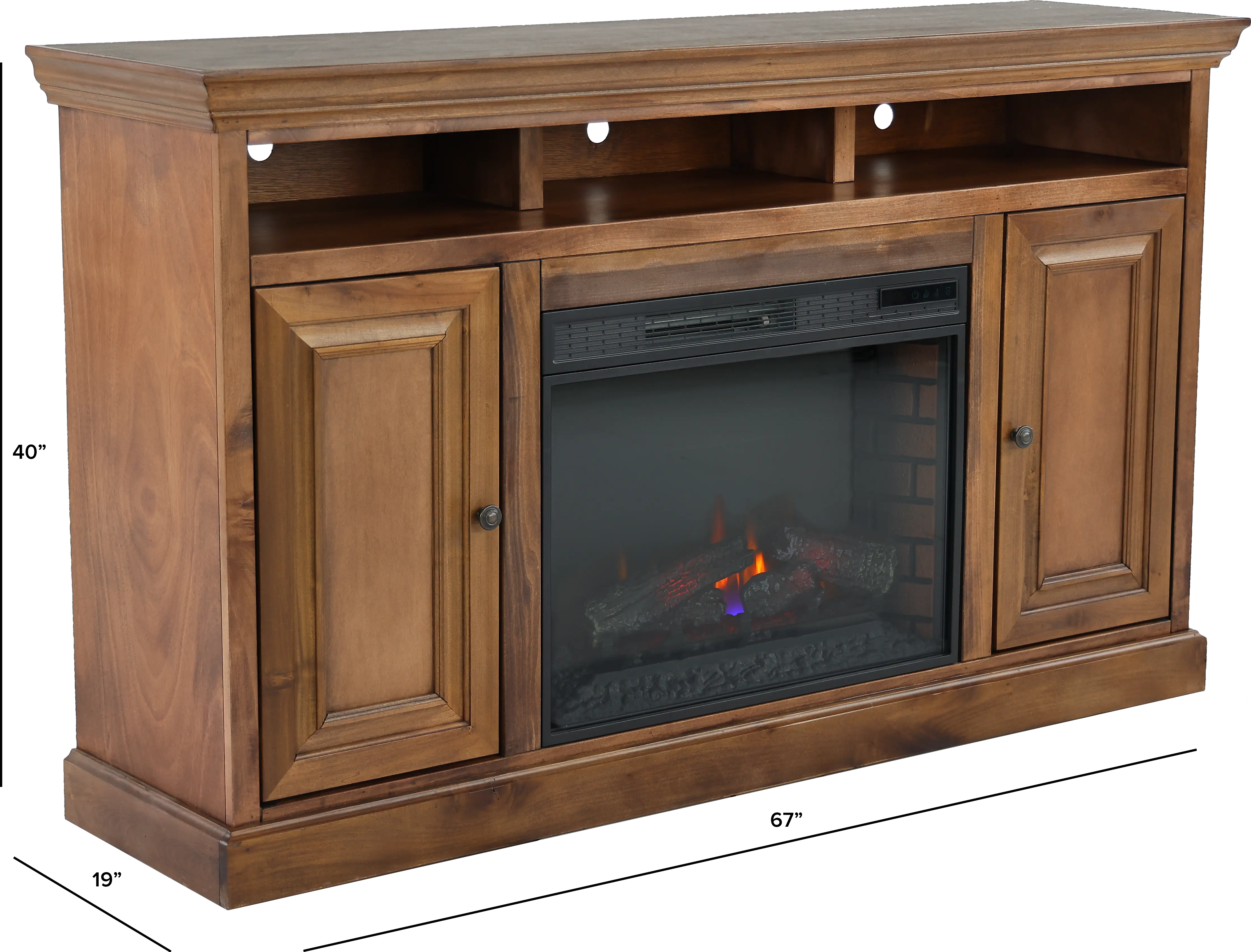 Largo Brown 67  Fireplace TV Stand-3