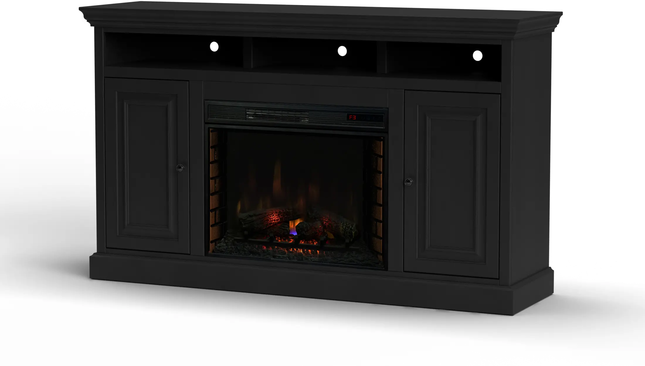 Largo Black 67  Fireplace TV Stand-2