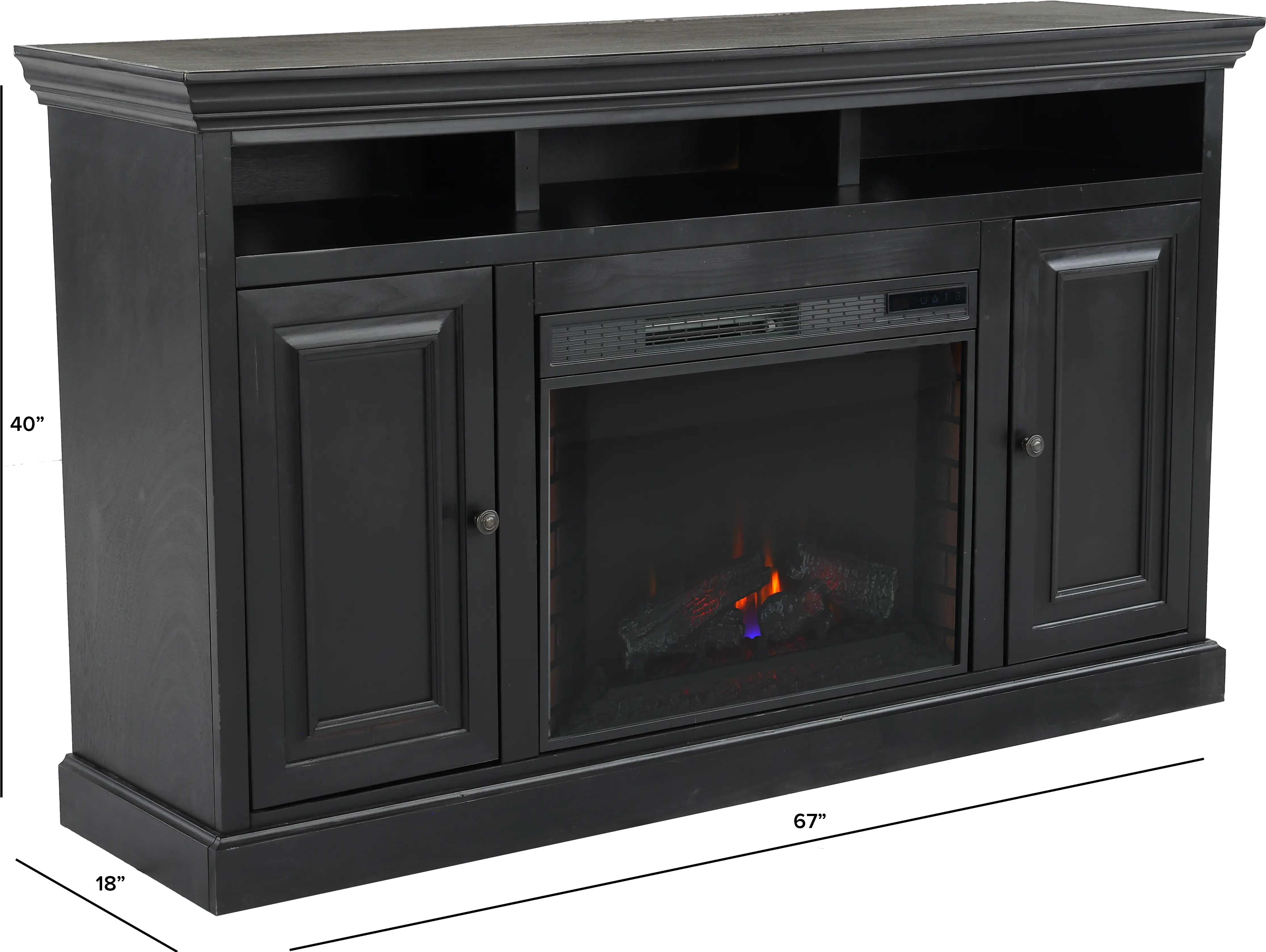 Largo Black 67  Fireplace TV Stand-3