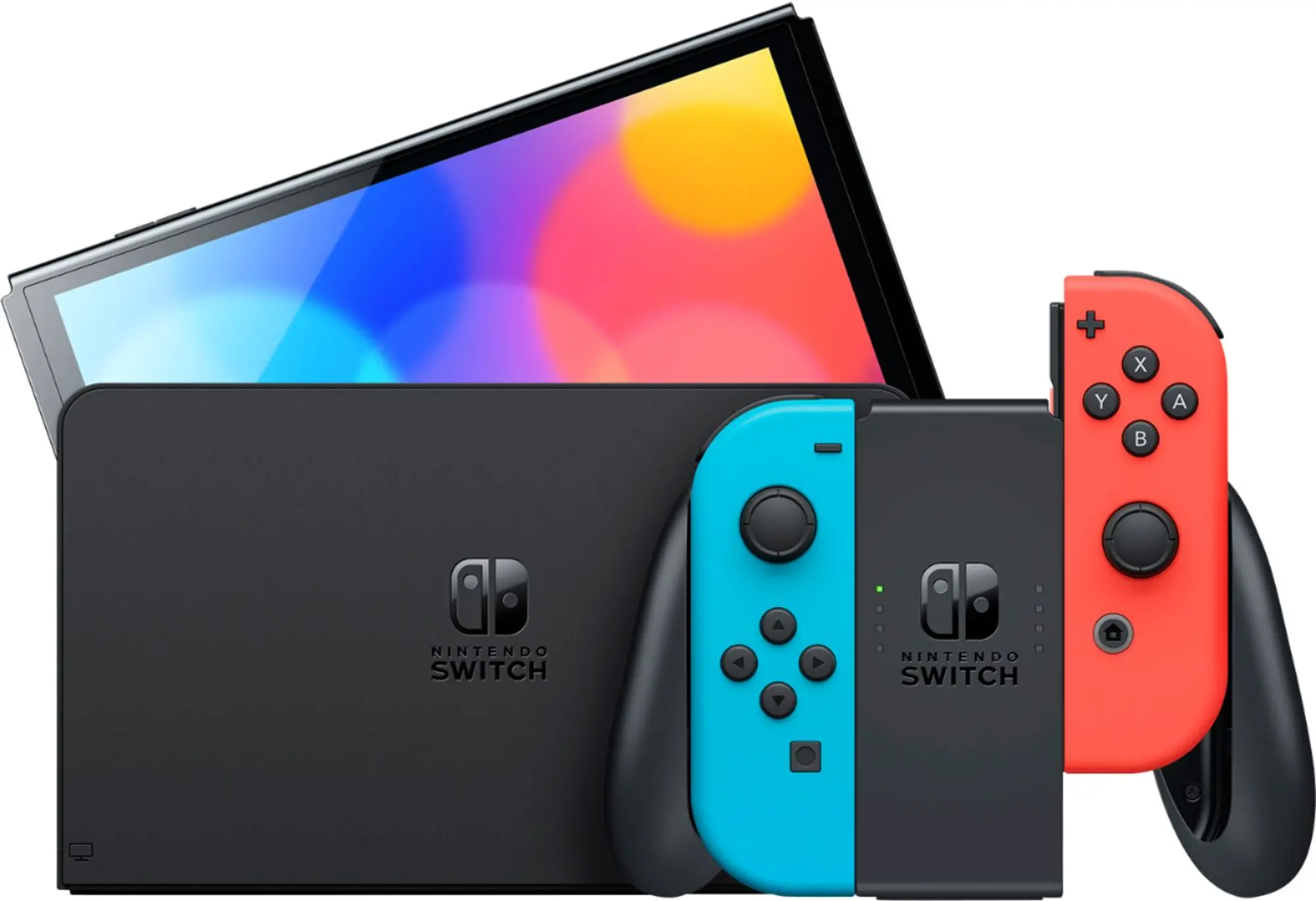 Nintendo Switch OLED Model With Neon Red and Neon Blue Joy-Con