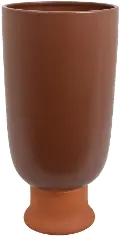 Earth Tone Ceramic Vase With Foot