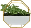 Faux Greenery in White and Gold Planter