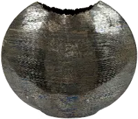 Medium Soft Gold and Cobalt Blue Metal Vase