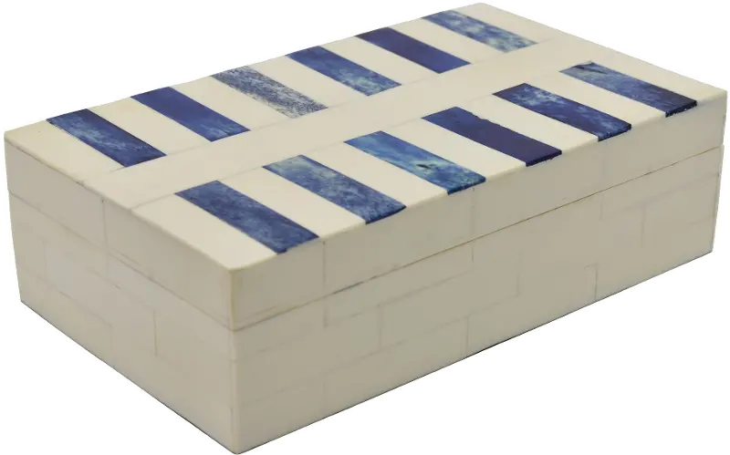 Blue and White Decorative Wood Box
