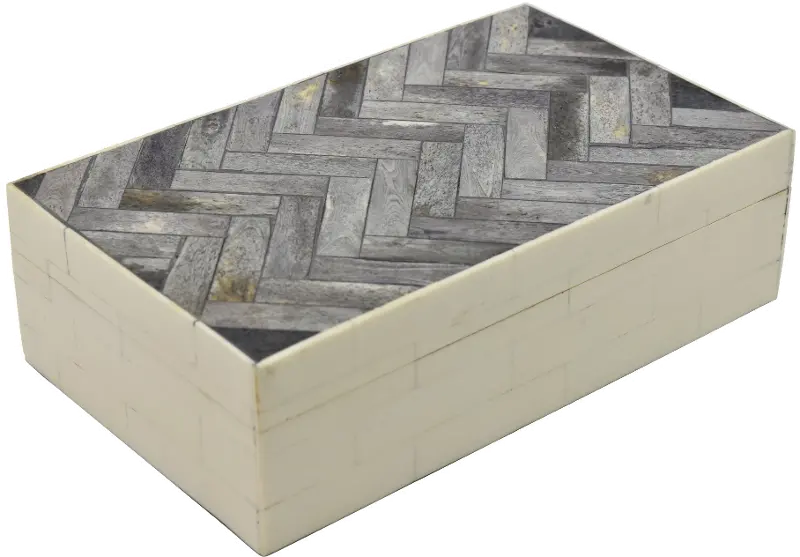 Gray Decorative Wood Box
