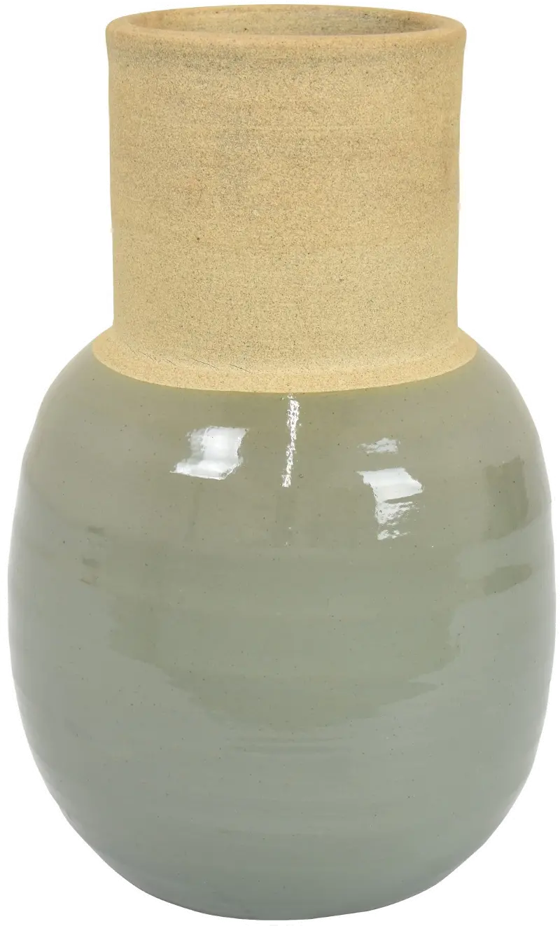 Allie 12 Inch Olive Green Vase