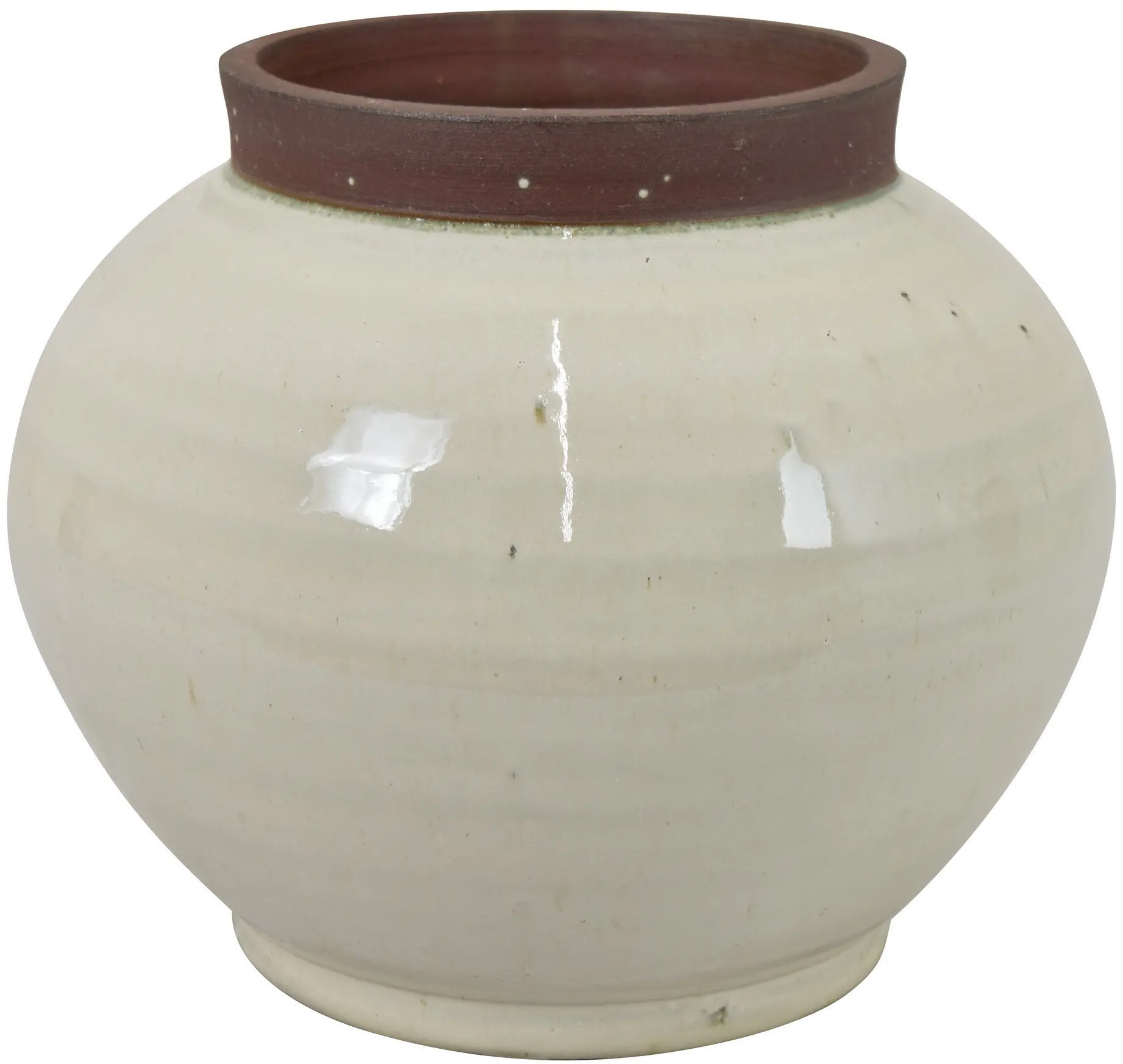 Harris 6 Inch Off White Vase with Stone Colored Lip-1