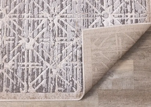 Chorus 8 x 11 Art Deco Gray Beige Area Rug-6