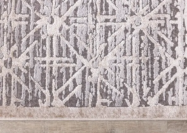 Chorus 8 x 11 Art Deco Gray Beige Area Rug-8