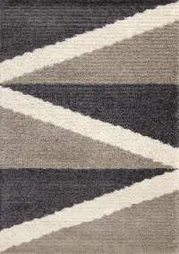 Rondo 5 x 8 Abstract Beige Cream Shag Rug