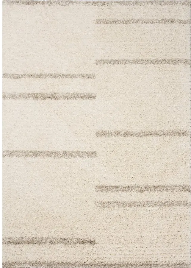 Rondo 5 x 8 Striped Cream Shag Rug-2
