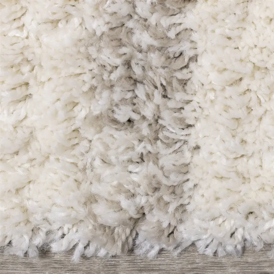 Rondo 5 x 8 Striped Cream Shag Rug-10