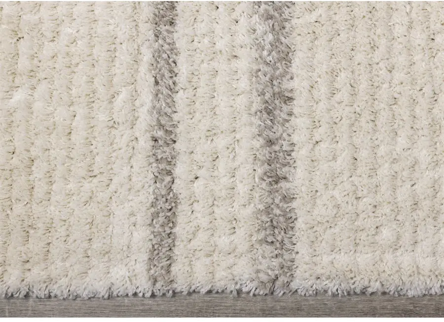 Rondo 5 x 8 Striped Cream Shag Rug-8