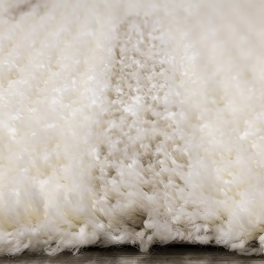 Rondo 5 x 8 Striped Cream Shag Rug-9
