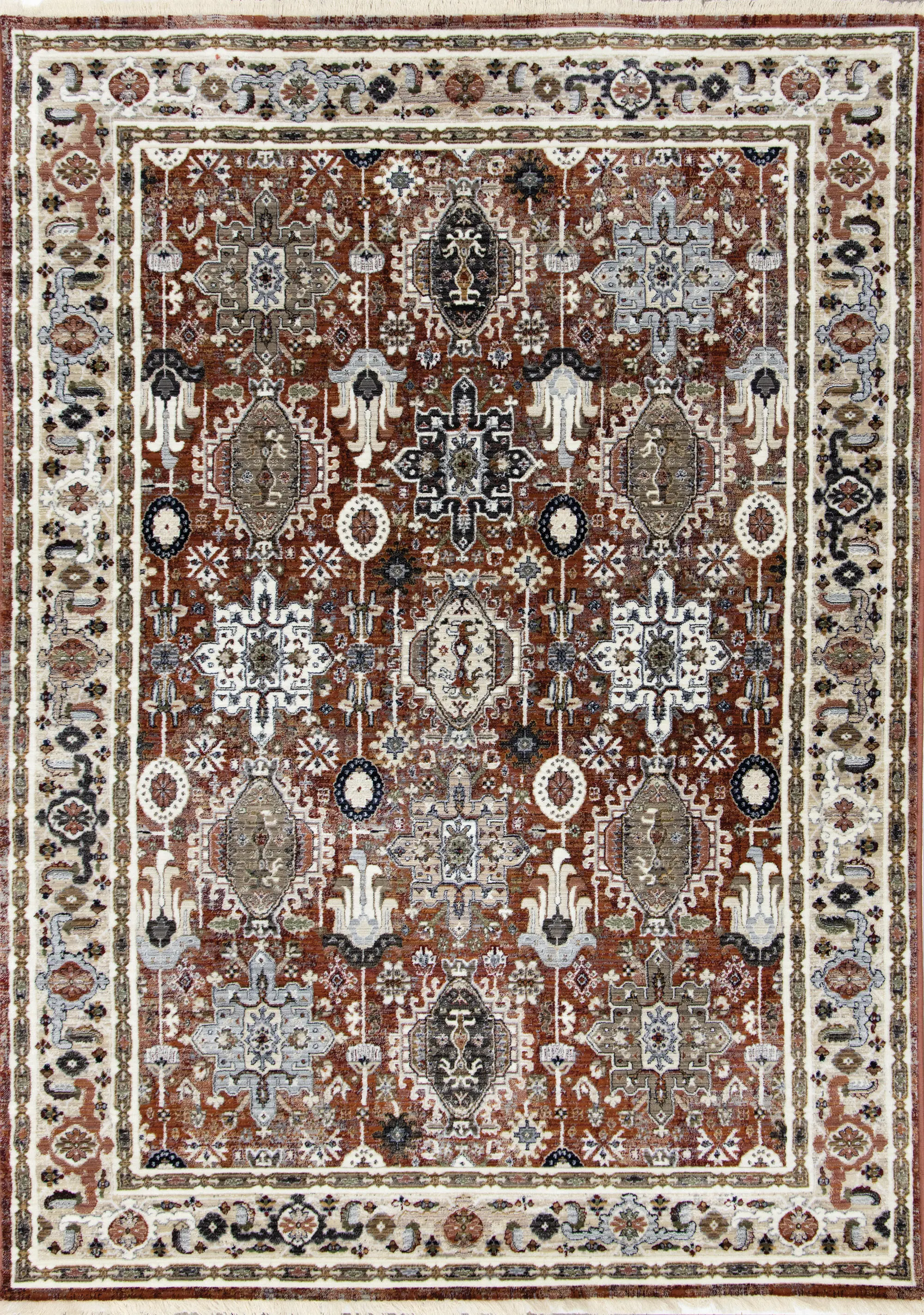 Samira 5 x 8 Orange Multicolor Area Rug-2