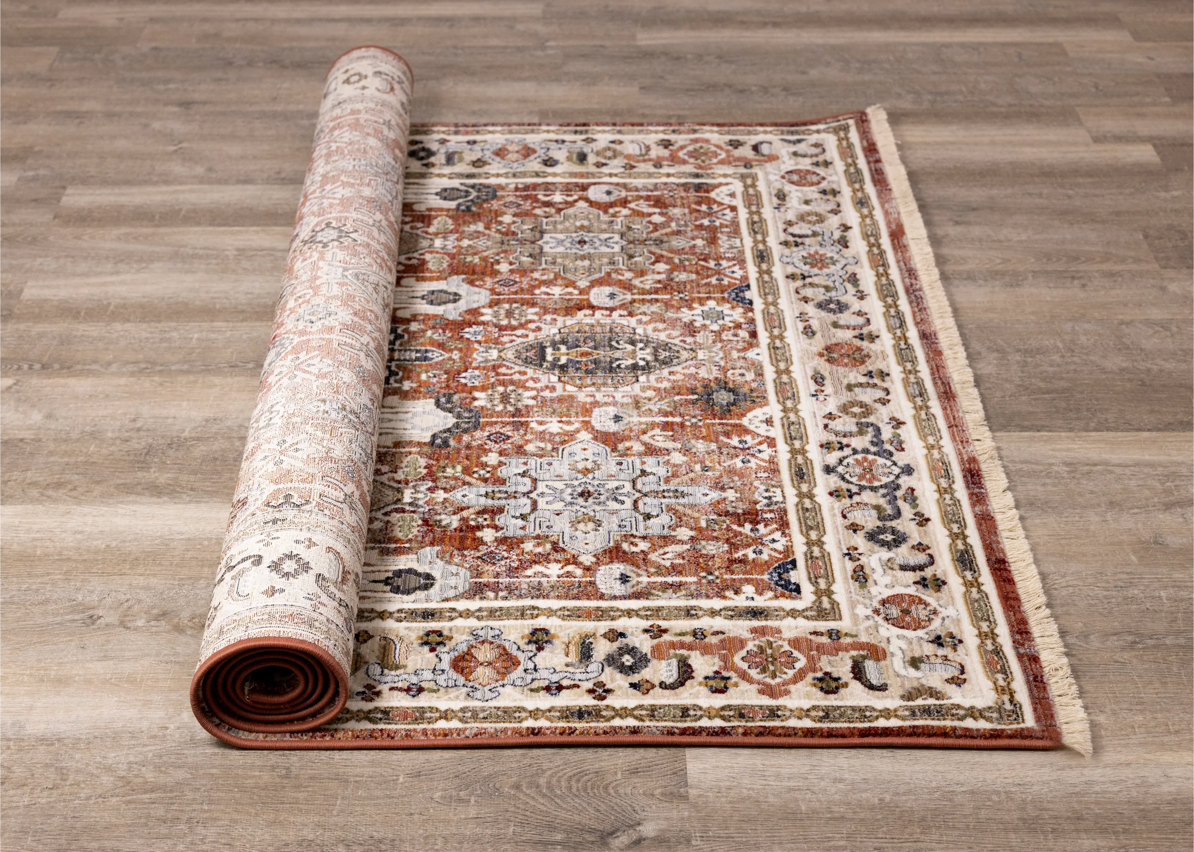 Samira 5 x 8 Orange Multicolor Area Rug-1