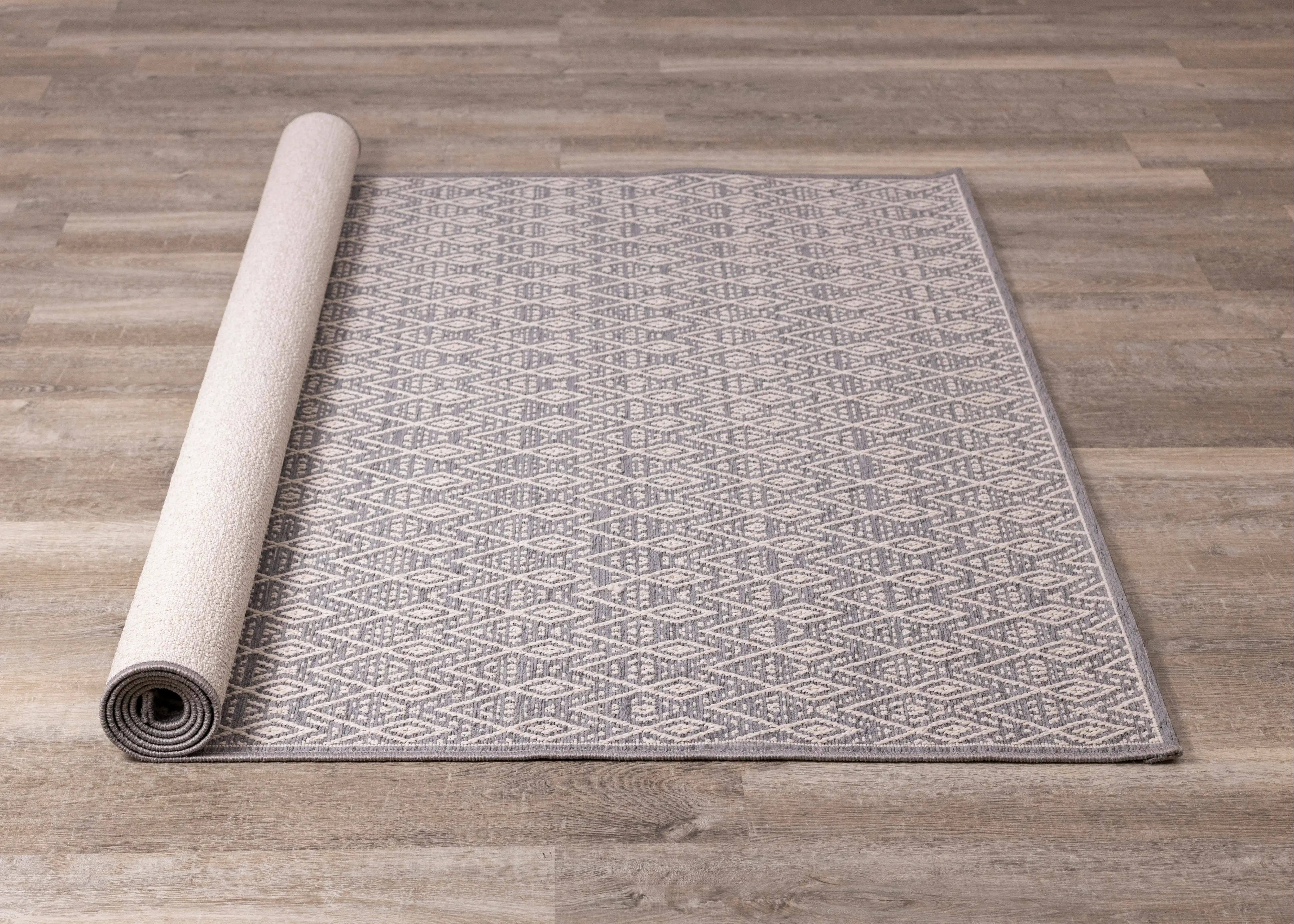 Vista 8 x 11 Diamond Gray Cream Area Rug-4