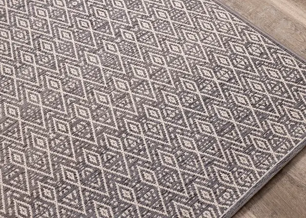Vista 8 x 11 Diamond Gray Cream Area Rug-5