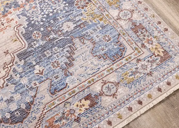 Monaco 8 x 11 Border Gray Blue Area Rug-5