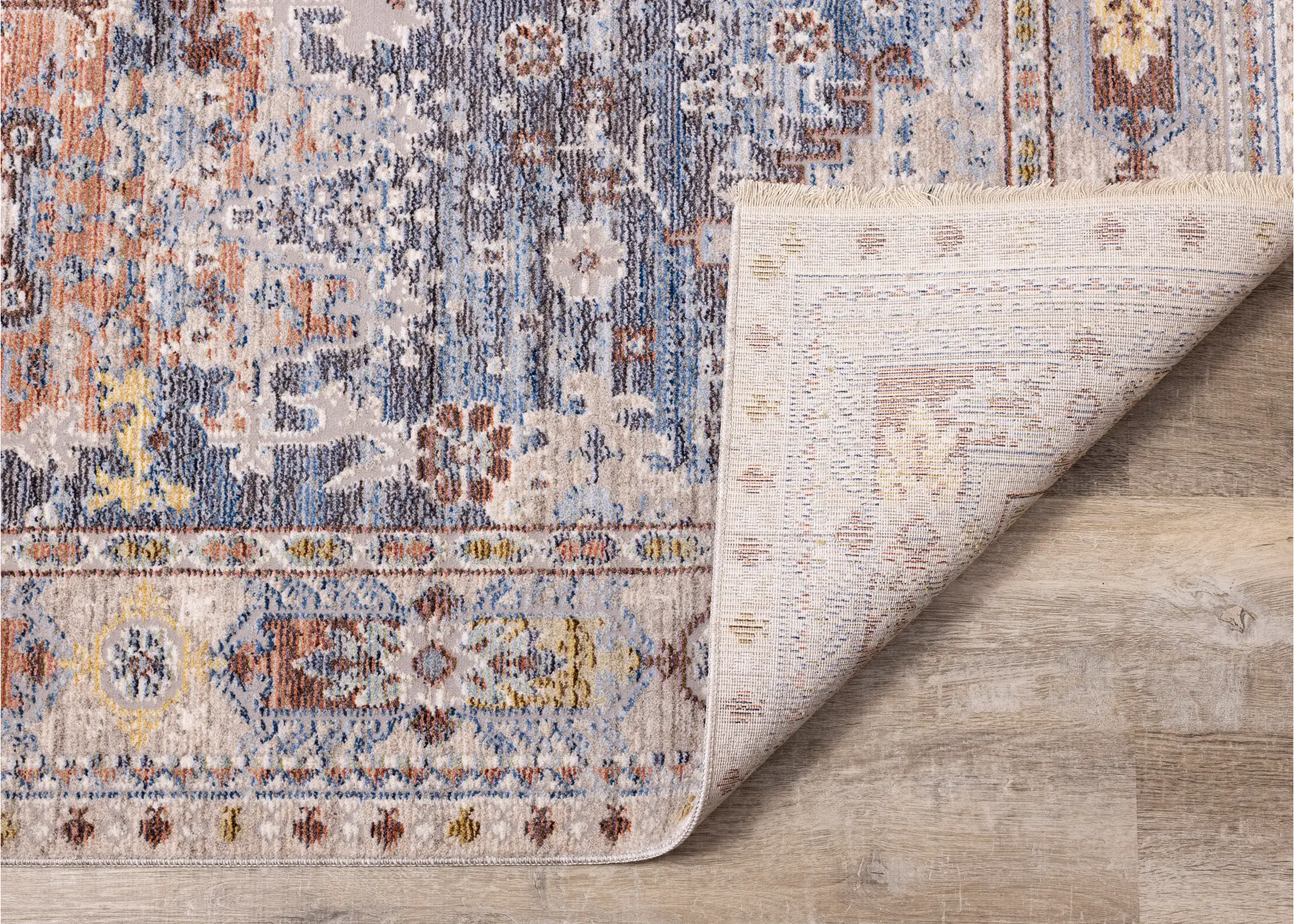 Monaco 8 x 11 Border Gray Blue Area Rug-1