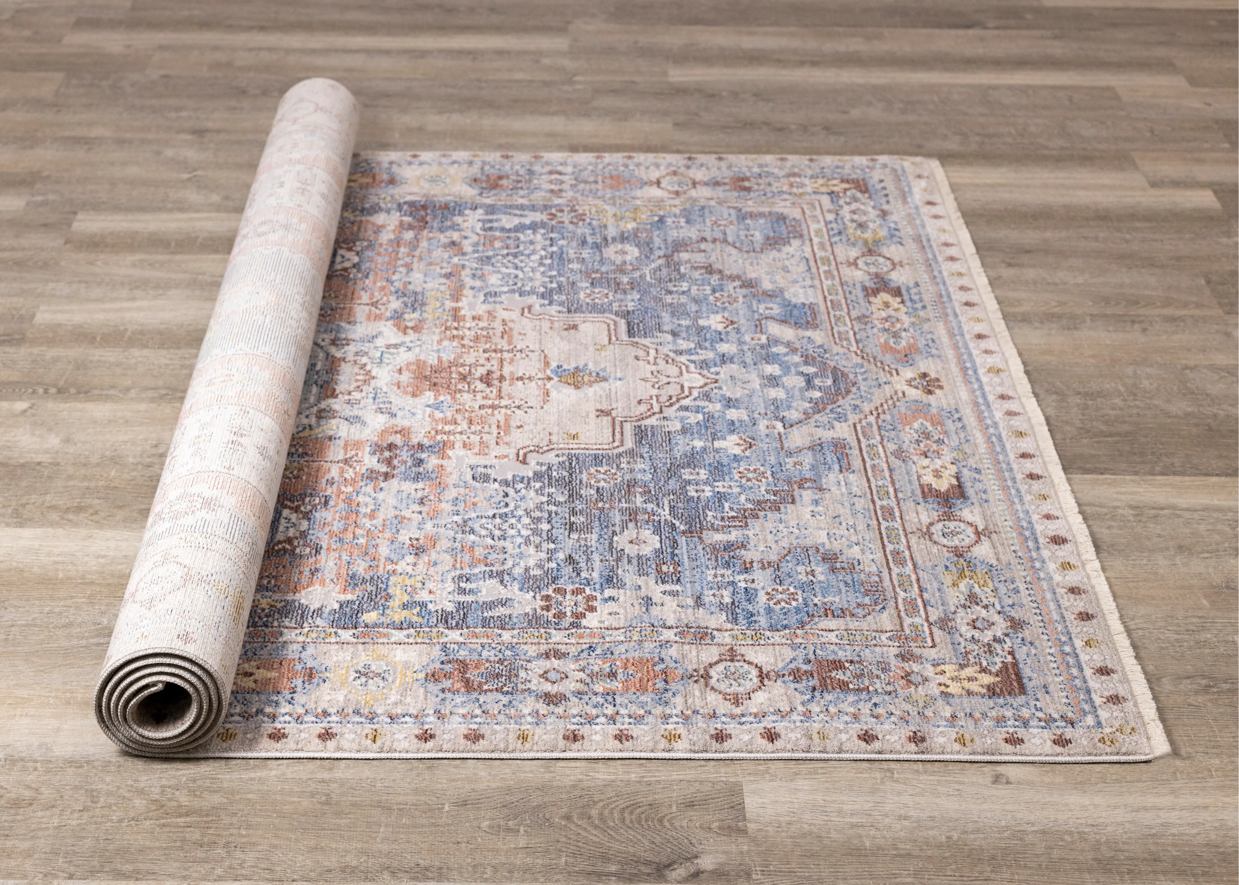 Monaco 8 x 11 Border Gray Blue Area Rug-7