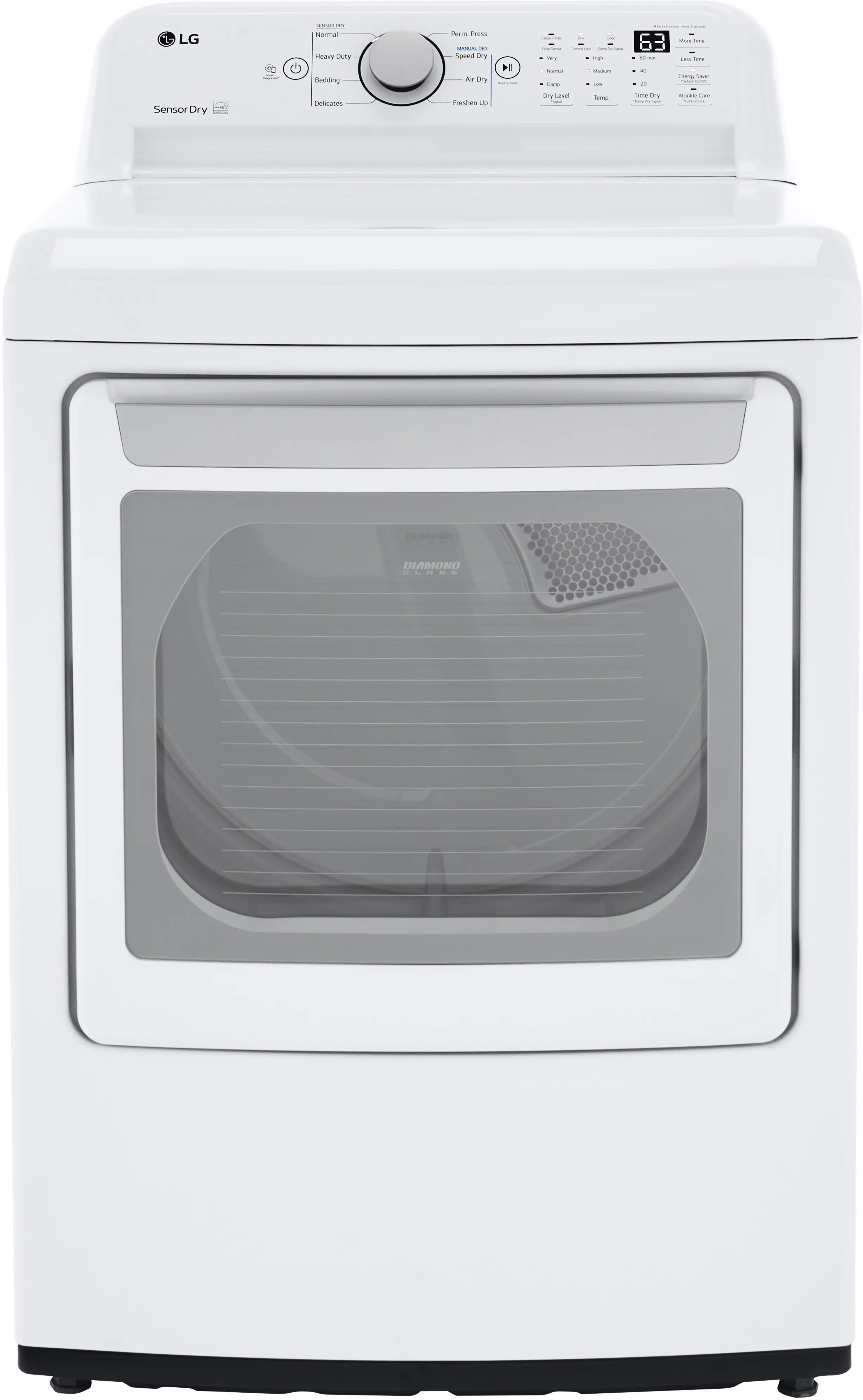 DLE7150W LG Rear Control Electric Dryer - White-1